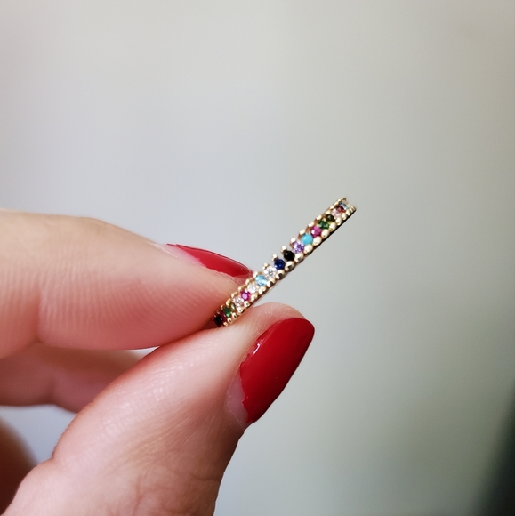 14k solid yellow gold gemstone band/ring - Picture 8 of 8